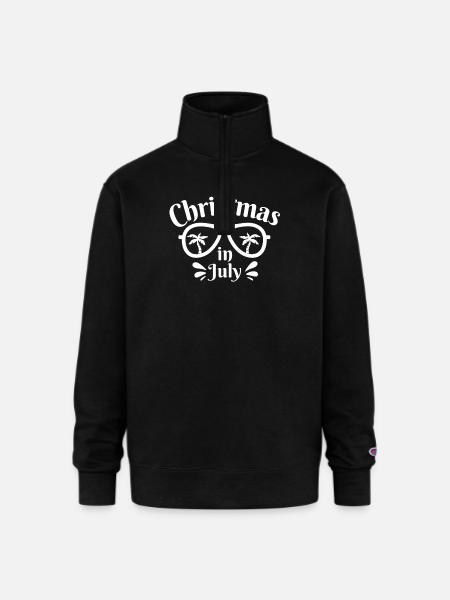 Christmas in July - Champion Unisex 1/4 Zip Pullover Sweatshirt - black