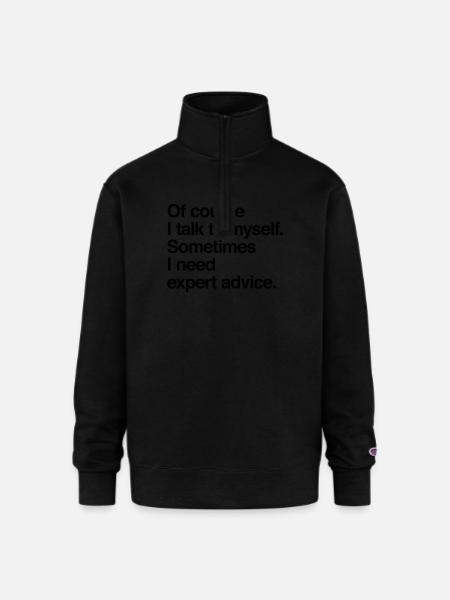 Expert advice - Champion Unisex 1/4 Zip Pullover Sweatshirt - black