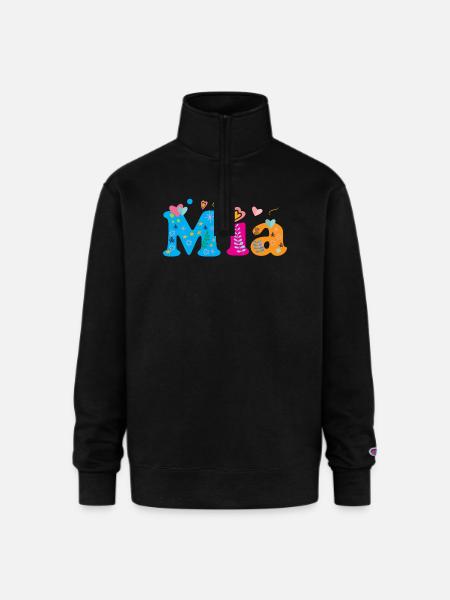 Mia - Champion Unisex 1/4 Zip Pullover Sweatshirt - black
