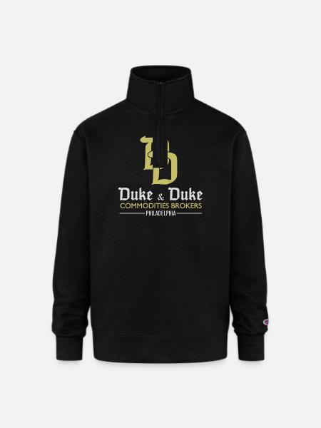 Duke and Duke - Champion Unisex 1/4 Zip Pullover Sweatshirt - black