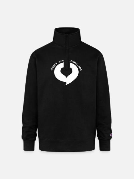 Speech Language Pathologist Heart Shirt - Champion Unisex 1/4 Zip Pullover Sweatshirt - black