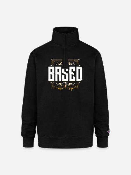 Based - KekW - Omegalul - Twitch - Champion Unisex 1/4 Zip Pullover Sweatshirt - black