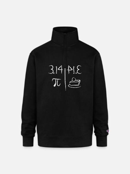 Pi Mirrors Pie - Champion Unisex 1/4 Zip Pullover Sweatshirt - black