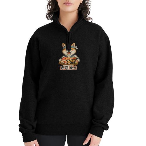 Funny Shiba Inu Sushi Kawaii Dog Tee - Champion Unisex 1/4 Zip Pullover Sweatshirt