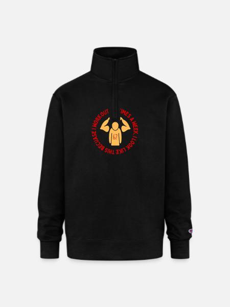 6-7 Workout Aura Powermaxxing - Champion Unisex 1/4 Zip Pullover Sweatshirt - black