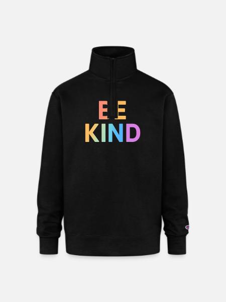Be Kind Gradient Letters - Champion Unisex 1/4 Zip Pullover Sweatshirt - black