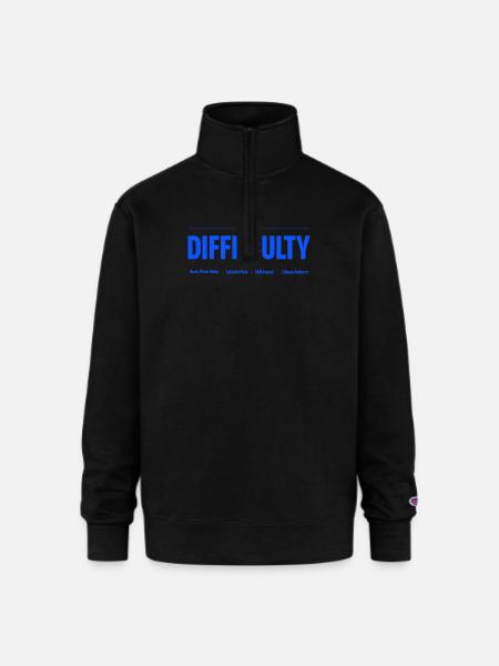 Select Difficulty Gaming - Champion Unisex 1/4 Zip Pullover Sweatshirt - black