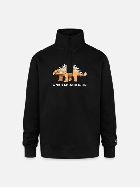 Ankylosaurus Dinosaur Prehistoric - Champion Unisex 1/4 Zip Pullover Sweatshirt - black