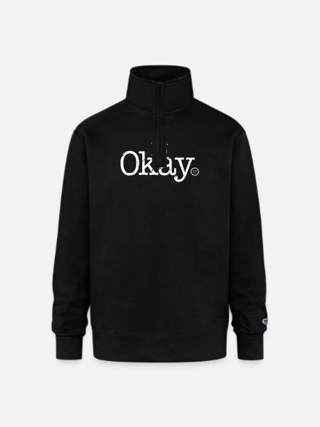 Just Okay - Champion Unisex 1/4 Zip Pullover Sweatshirt - black