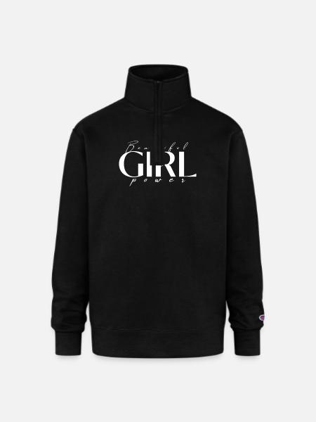 Beautiful Girl Power - Champion Unisex 1/4 Zip Pullover Sweatshirt - black
