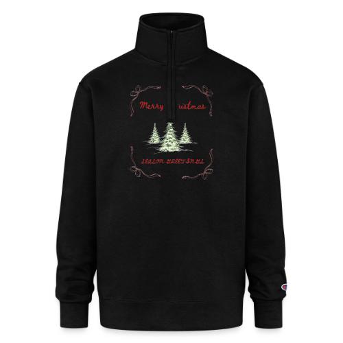 Beautiful Green Christmas Tree Graphic - Champion Unisex 1/4 Zip Pullover Sweatshirt