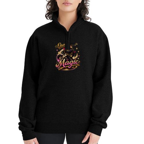 Own Your Magic – Glam Black Cat - Champion Unisex 1/4 Zip Pullover Sweatshirt