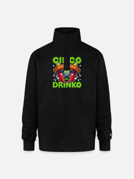 CINCO DE DRINKO - Champion Unisex 1/4 Zip Pullover Sweatshirt - black