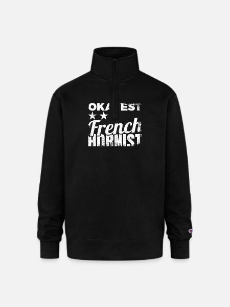 Average French Hornist - Champion Unisex 1/4 Zip Pullover Sweatshirt - black
