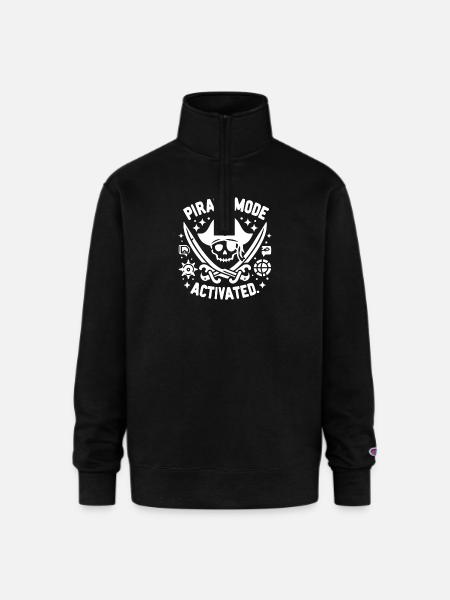 Pirate Mode Activated - Champion Unisex 1/4 Zip Pullover Sweatshirt - black