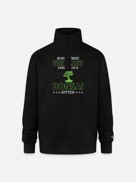 Bonsai Tree - Champion Unisex 1/4 Zip Pullover Sweatshirt - black