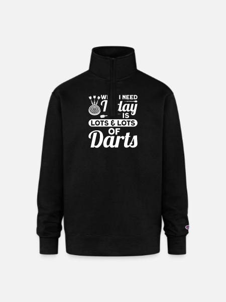 Darts Dart Player - Champion Unisex 1/4 Zip Pullover Sweatshirt - black