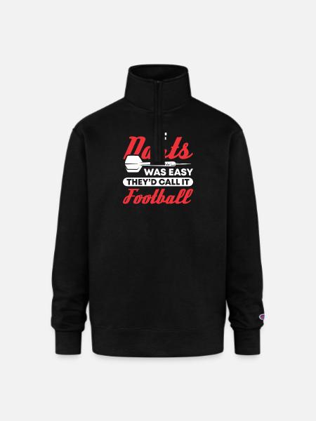Darts Dart Player - Champion Unisex 1/4 Zip Pullover Sweatshirt - black