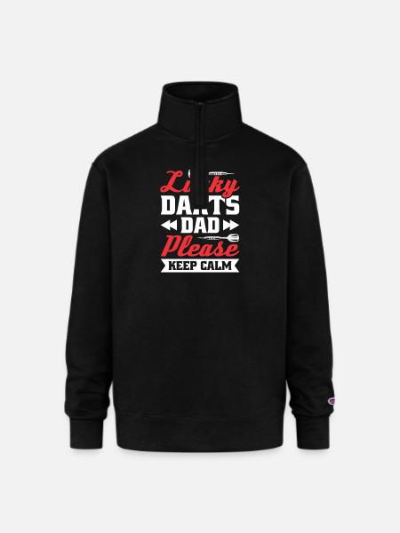 Darts Dart Player - Champion Unisex 1/4 Zip Pullover Sweatshirt - black