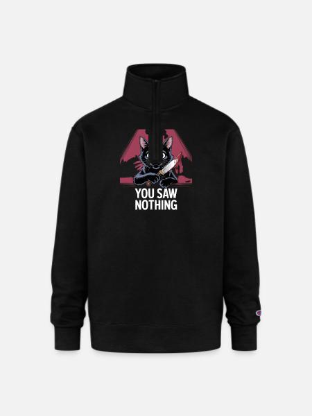 You Saw Nothing - Champion Unisex 1/4 Zip Pullover Sweatshirt - black
