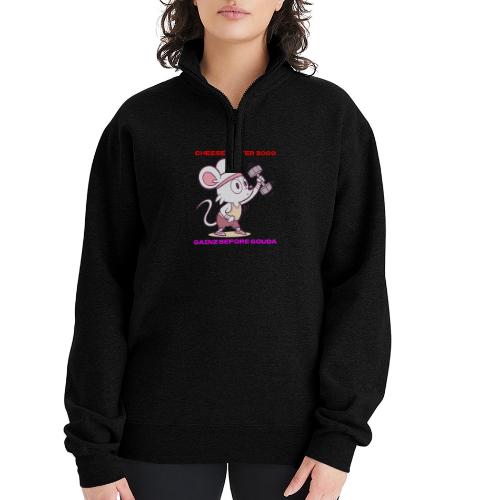 Cheese Lifter 3000 | Funny Gym Rat Mouse tshirt - Champion Unisex 1/4 Zip Pullover Sweatshirt