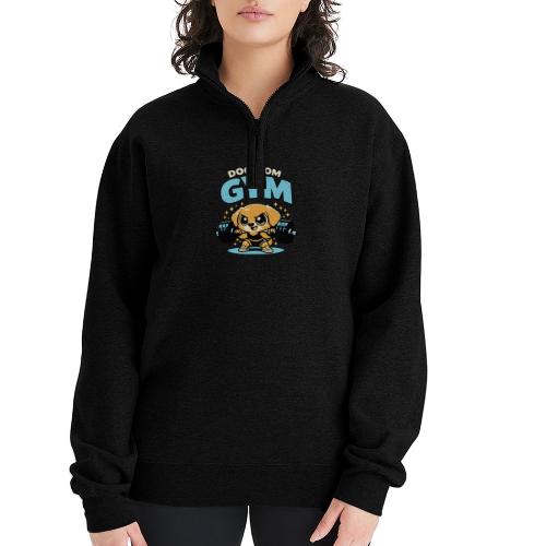 Chibi Dog Gym Workout - Champion Unisex 1/4 Zip Pullover Sweatshirt