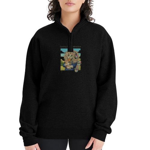 Gaming Cat Adventure: Pizza & Skates - Champion Unisex 1/4 Zip Pullover Sweatshirt