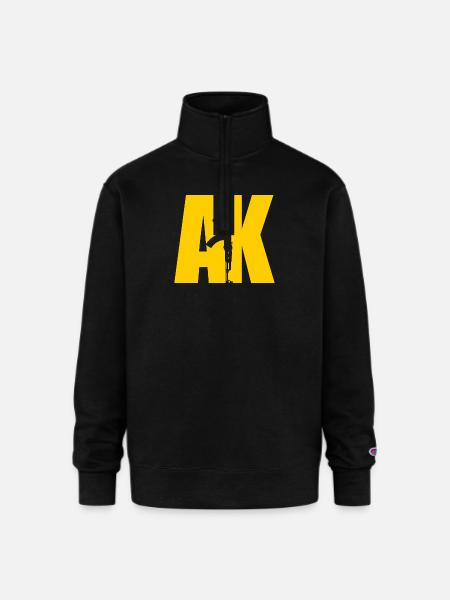 AK47 YELLOW - Champion Unisex 1/4 Zip Pullover Sweatshirt - black