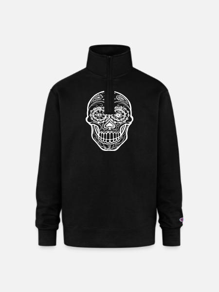 Mexican Mask - Champion Unisex 1/4 Zip Pullover Sweatshirt - black