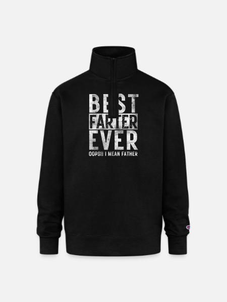 farter father Fathers Retro - Champion Unisex 1/4 Zip Pullover Sweatshirt - black