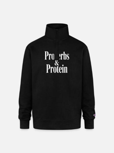 Proverbs & Protein - Champion Unisex 1/4 Zip Pullover Sweatshirt - black