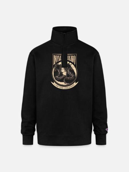 Boxing Hero - i am the greatest - Champion Unisex 1/4 Zip Pullover Sweatshirt - black