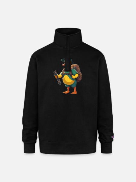 Adventure-Explorer Ducky - Champion Unisex 1/4 Zip Pullover Sweatshirt - black