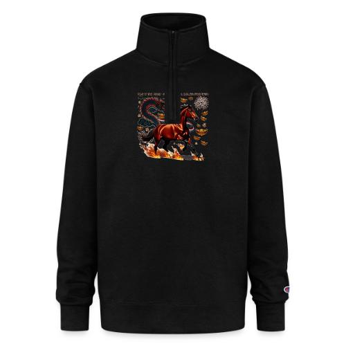 Year of the Horse Victory T Shirt, Lunar New Year - Champion Unisex 1/4 Zip Pullover Sweatshirt
