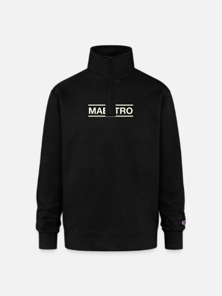 Maestro - Champion Unisex 1/4 Zip Pullover Sweatshirt - black