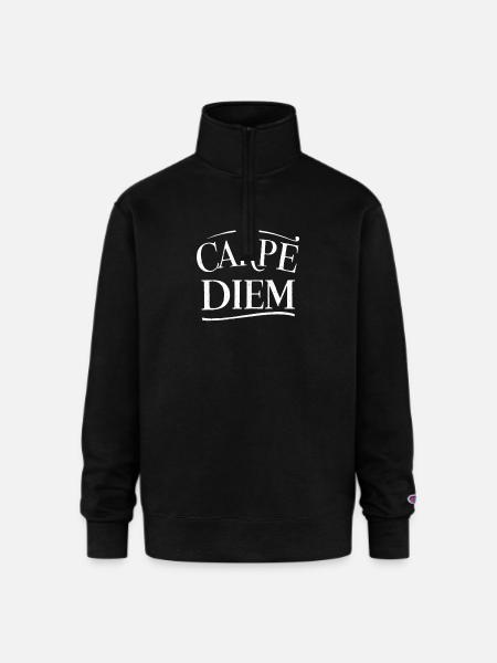 Carpe diem latin quote - Champion Unisex 1/4 Zip Pullover Sweatshirt - black