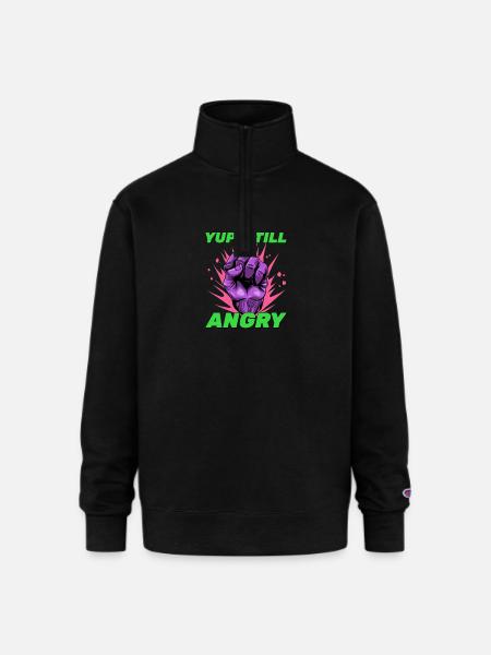 Still Angry - Champion Unisex 1/4 Zip Pullover Sweatshirt - black