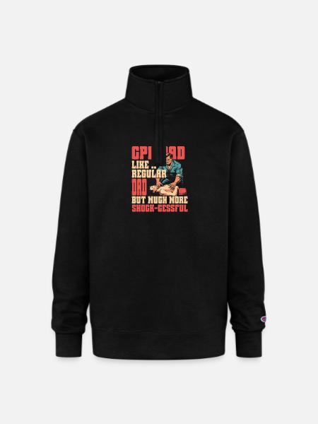 CPR Instructor Dad Paramedic - Champion Unisex 1/4 Zip Pullover Sweatshirt - black