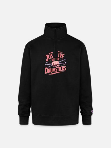 Cardio Drumming - Champion Unisex 1/4 Zip Pullover Sweatshirt - black