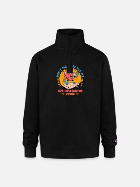 CPR Instructor Paramedic - Champion Unisex 1/4 Zip Pullover Sweatshirt - black