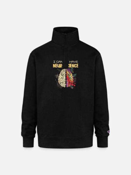 Neuroscience Brain Popart - Champion Unisex 1/4 Zip Pullover Sweatshirt - black