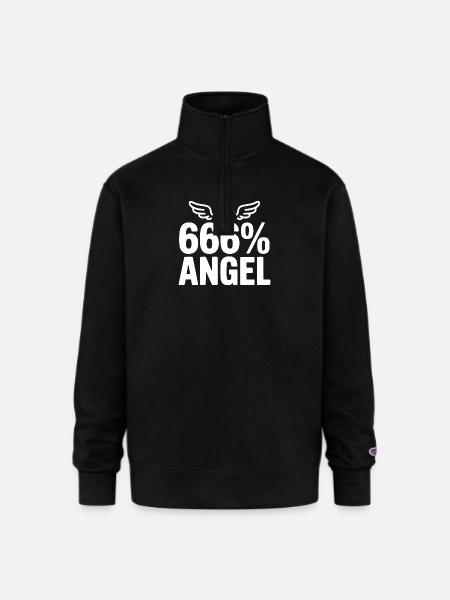 666% Angel - Champion Unisex 1/4 Zip Pullover Sweatshirt - black