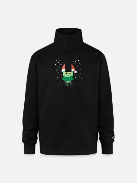 JELLYFISH - Champion Unisex 1/4 Zip Pullover Sweatshirt - black