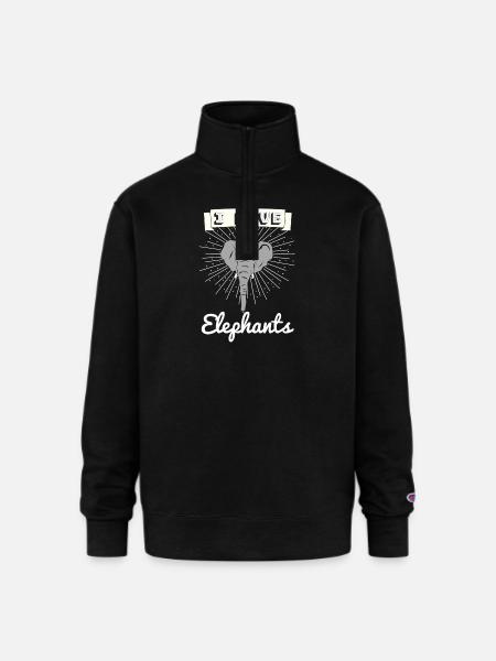 Elephant - Champion Unisex 1/4 Zip Pullover Sweatshirt - black