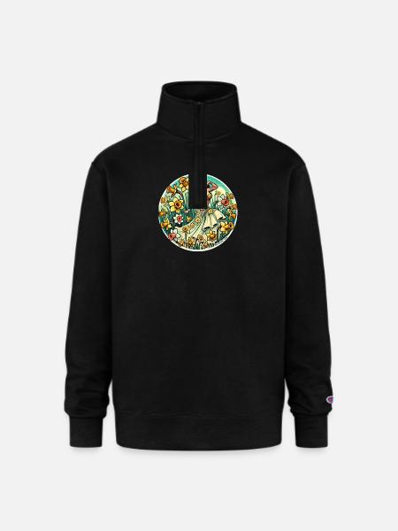 Belly Dance Daffodil - Champion Unisex 1/4 Zip Pullover Sweatshirt - black