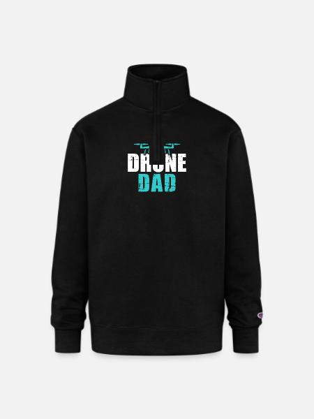 Drone dad - Champion Unisex 1/4 Zip Pullover Sweatshirt - black
