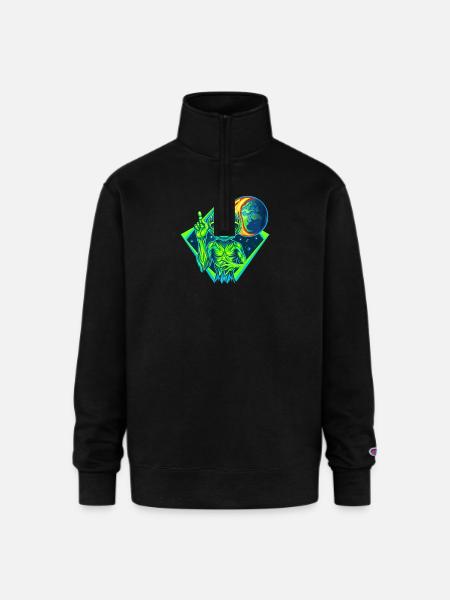 IlluminET122 - Champion Unisex 1/4 Zip Pullover Sweatshirt - black