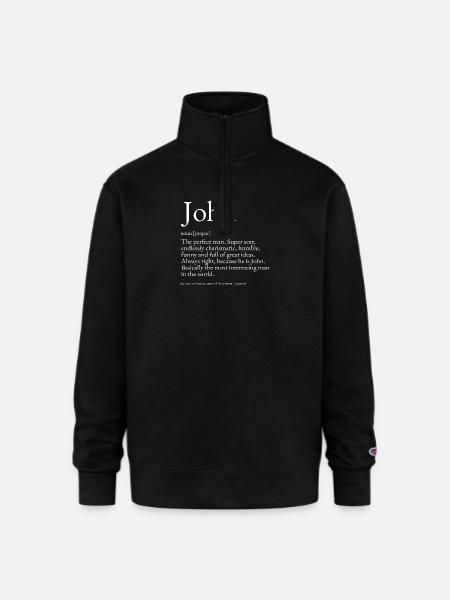 John Dictionary Definition Name John - Champion Unisex 1/4 Zip Pullover Sweatshirt - black