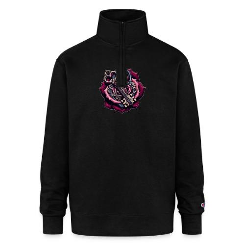 You Hold the Key to My Heart Rose Lock T-Shirt - Champion Unisex 1/4 Zip Pullover Sweatshirt