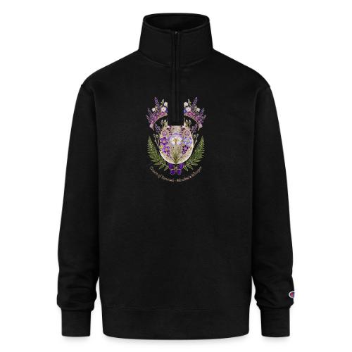 Spring Meadow Crown Tee, Cottagecore Renewal Gift - Champion Unisex 1/4 Zip Pullover Sweatshirt